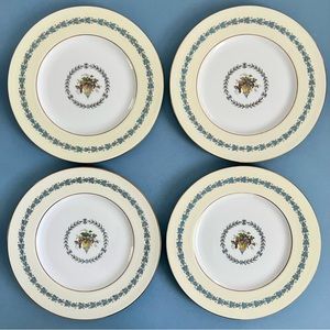 Vintage Wedgwood Appledore Fruit Basket Dinner Plates (Set of 4)